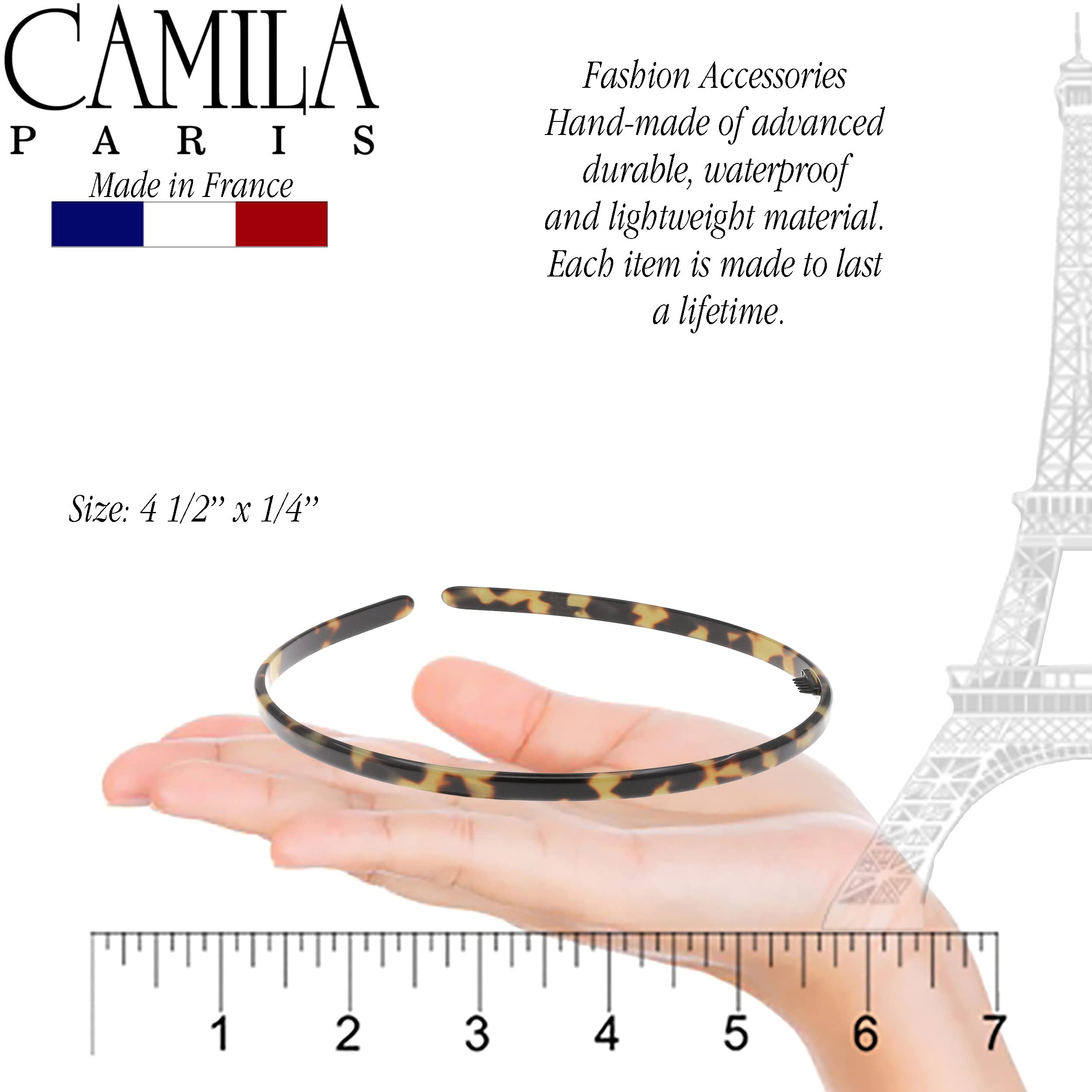 Camila Paris CP3469 French Headband for Women — No-Slip Grip, Flexible Comfort, Made in France