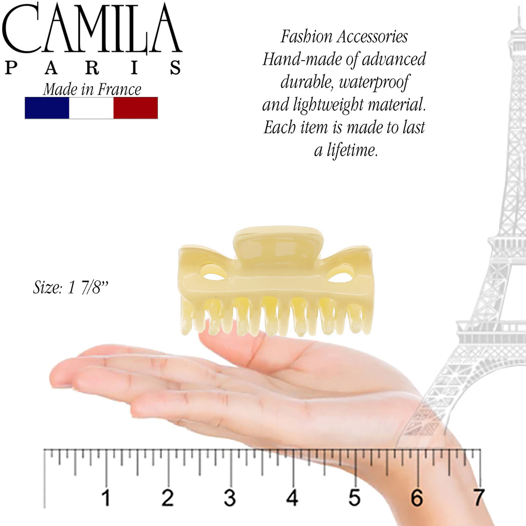 Camila Paris CP3512 Cream Hair Clips Set of 2 – 1.5 Inch French Claw Clips, Strong Hold, No Slip, Made in France