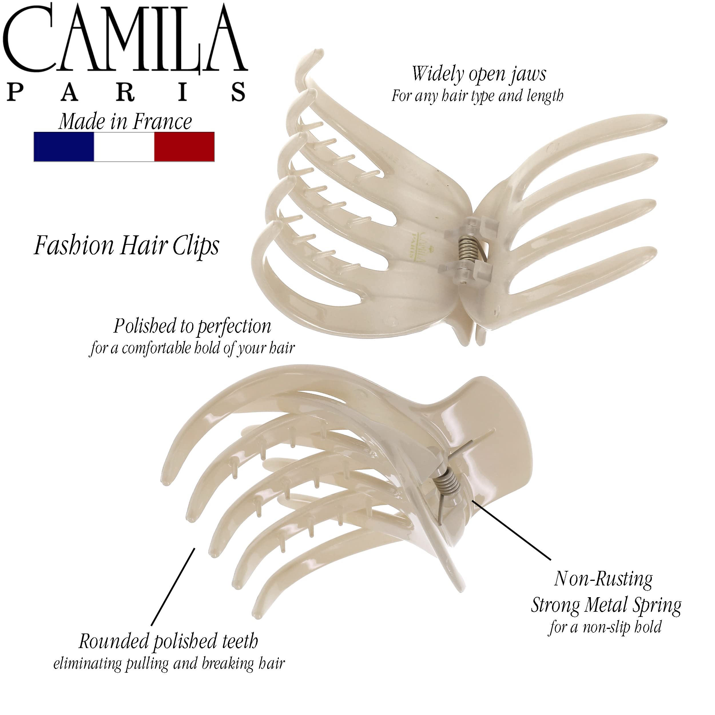Camila Paris CP3539 French Hair Clip – 2.5-Inch No-Slip, Made in France