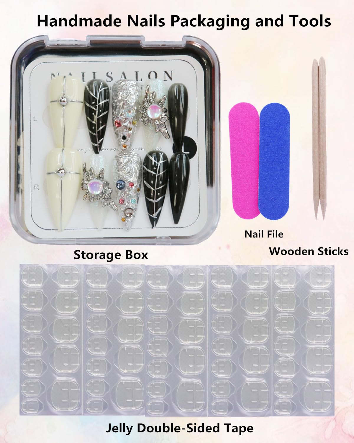 CAMILCY Press On Nails – Handmade Luxury Reusable Almond Armor Tip, Hand-Painted 3D Finish (10pcs)