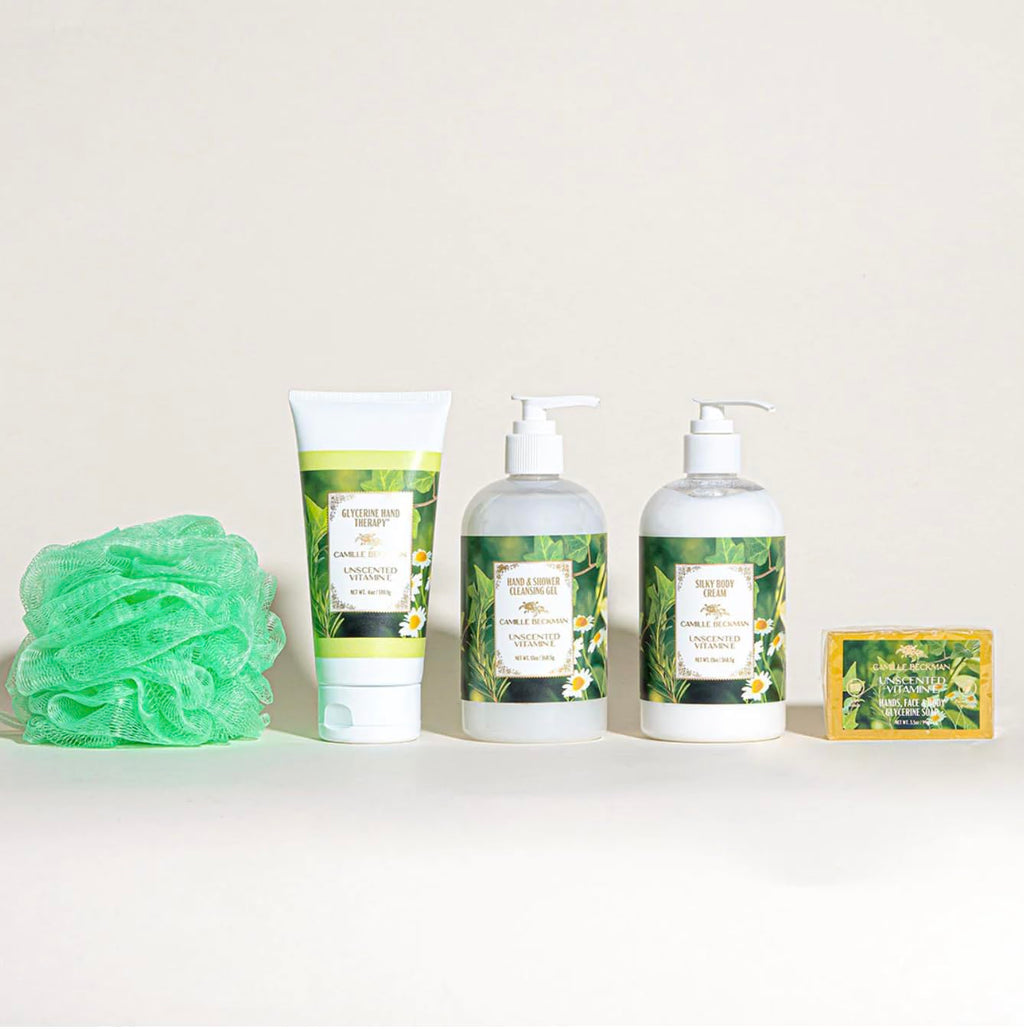 Camille Beckman Essentials Gift Basket – Vitamin E Unscented Skincare Set