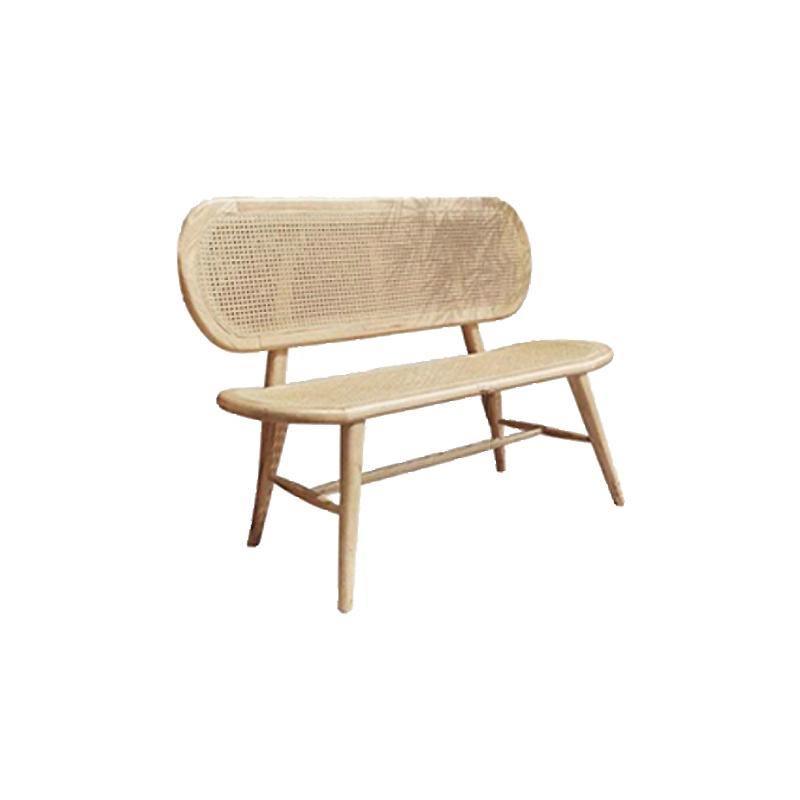 Penny Cane Rattan Bench, Oak