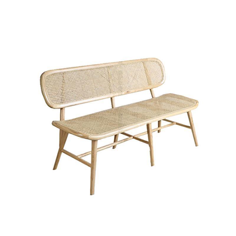 Penny Cane Rattan Bench, Oak