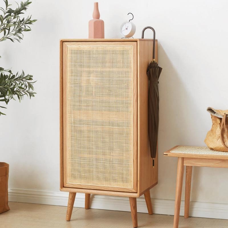Amigo Cane Rattan Shoe Storage, Oak