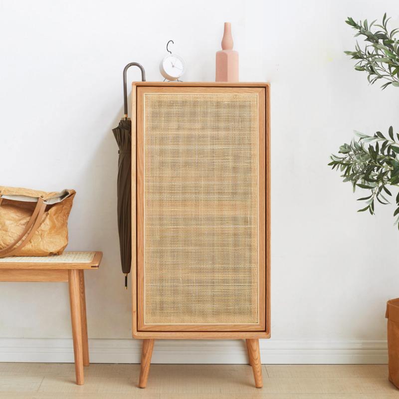 Amigo Cane Rattan Shoe Storage, Oak