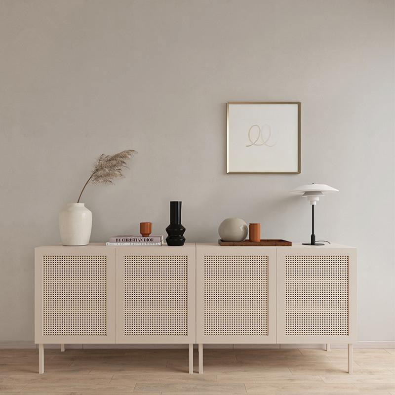 Gummy Cane Shoe Storage, Natural Rattan & Oak