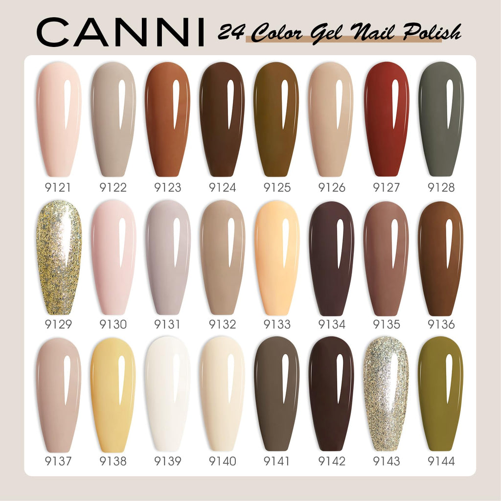 CANNI 30Pcs 9ml Hema-Free Gel Nail Polish Set – Soak-Off LED Kit for Home Manicure
