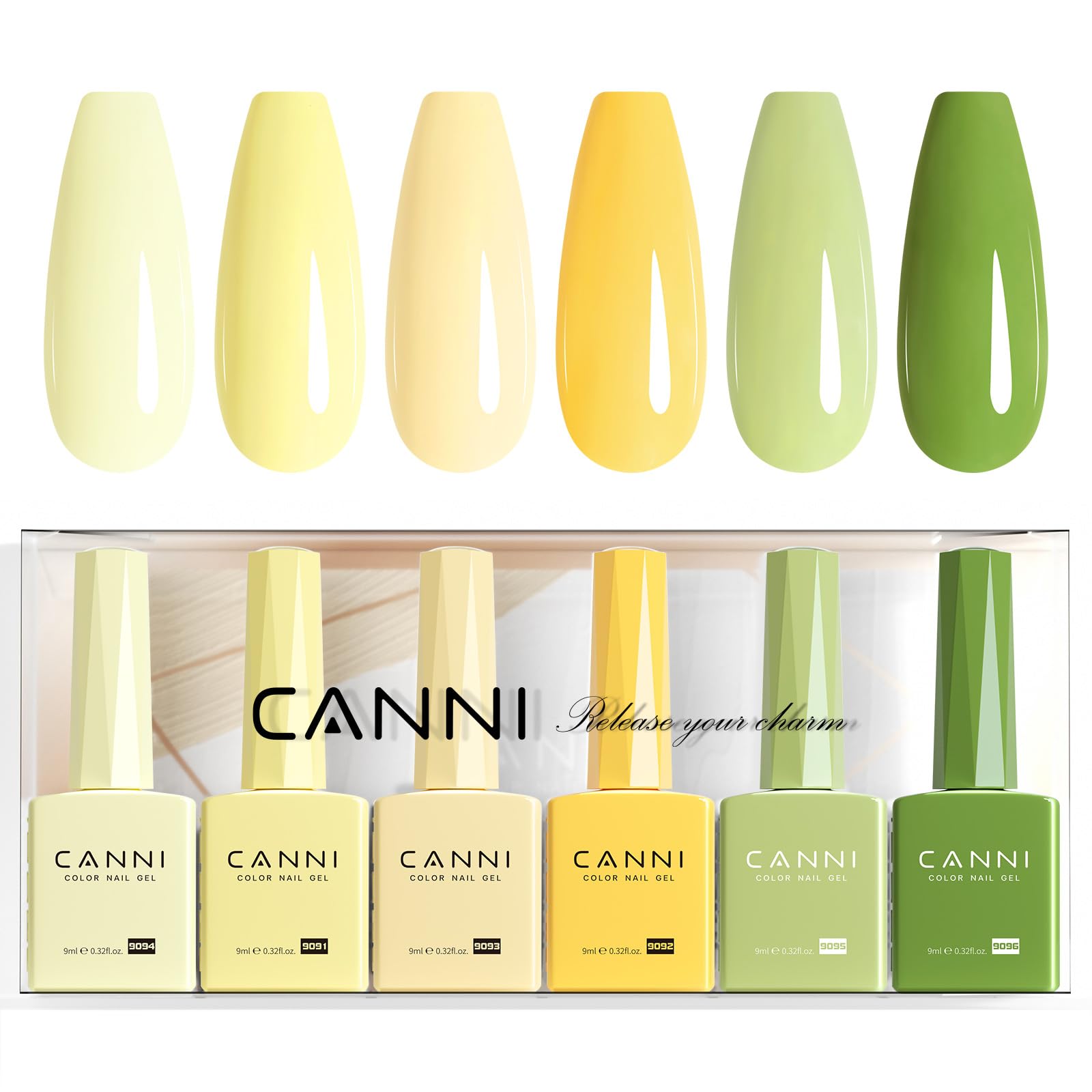 CANNI 6-Color Hema-Free Gel Nail Polish Set • 9 ml • At-Home Manicures