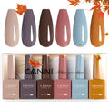 CANNI 6 Colors HEMA-Free Brown Gel Nail Polish Set - 9 ml