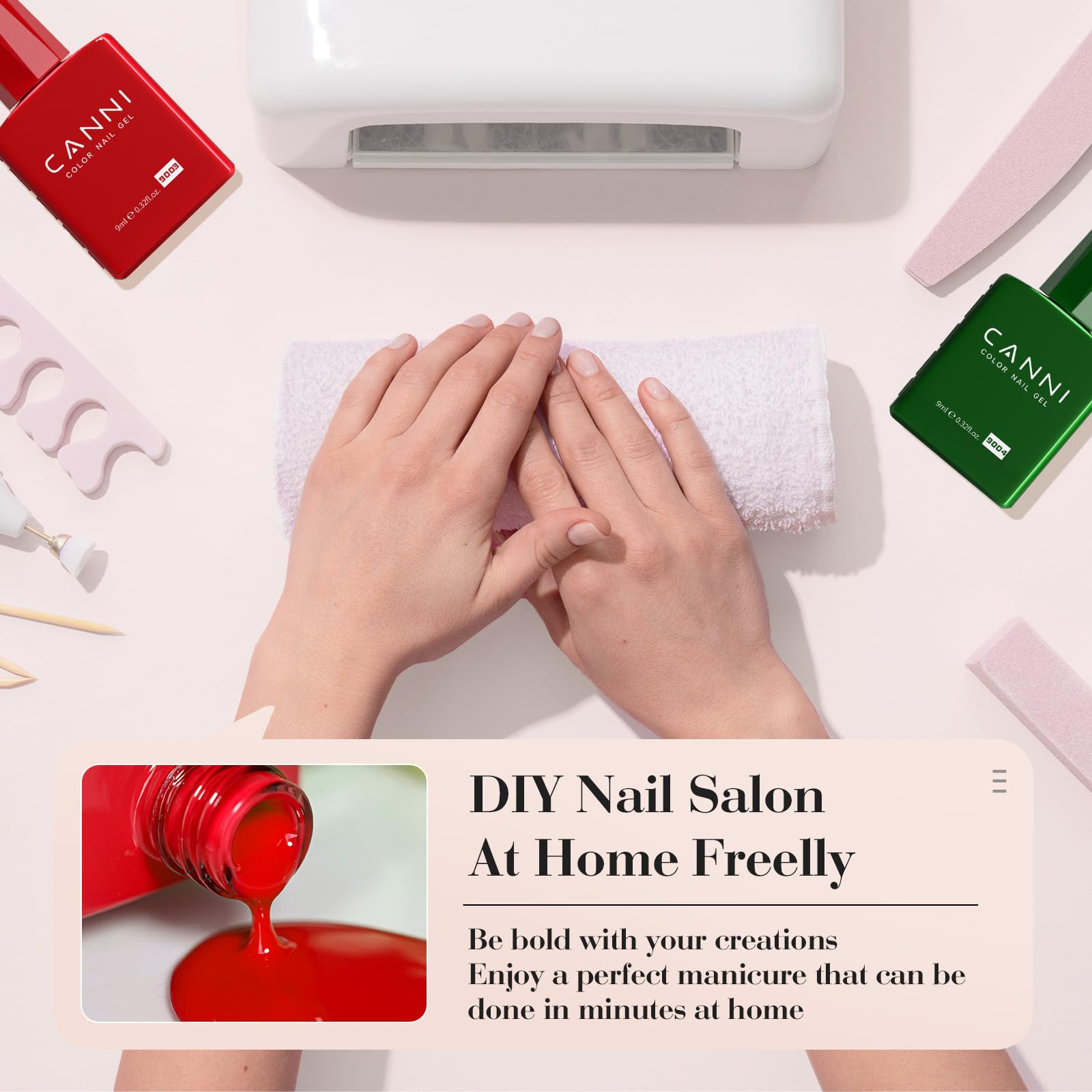 CANNI 6Pcs 9ml Gel Nail Polish Set – HEMA-Free, Long-Lasting Colors for Home Salon