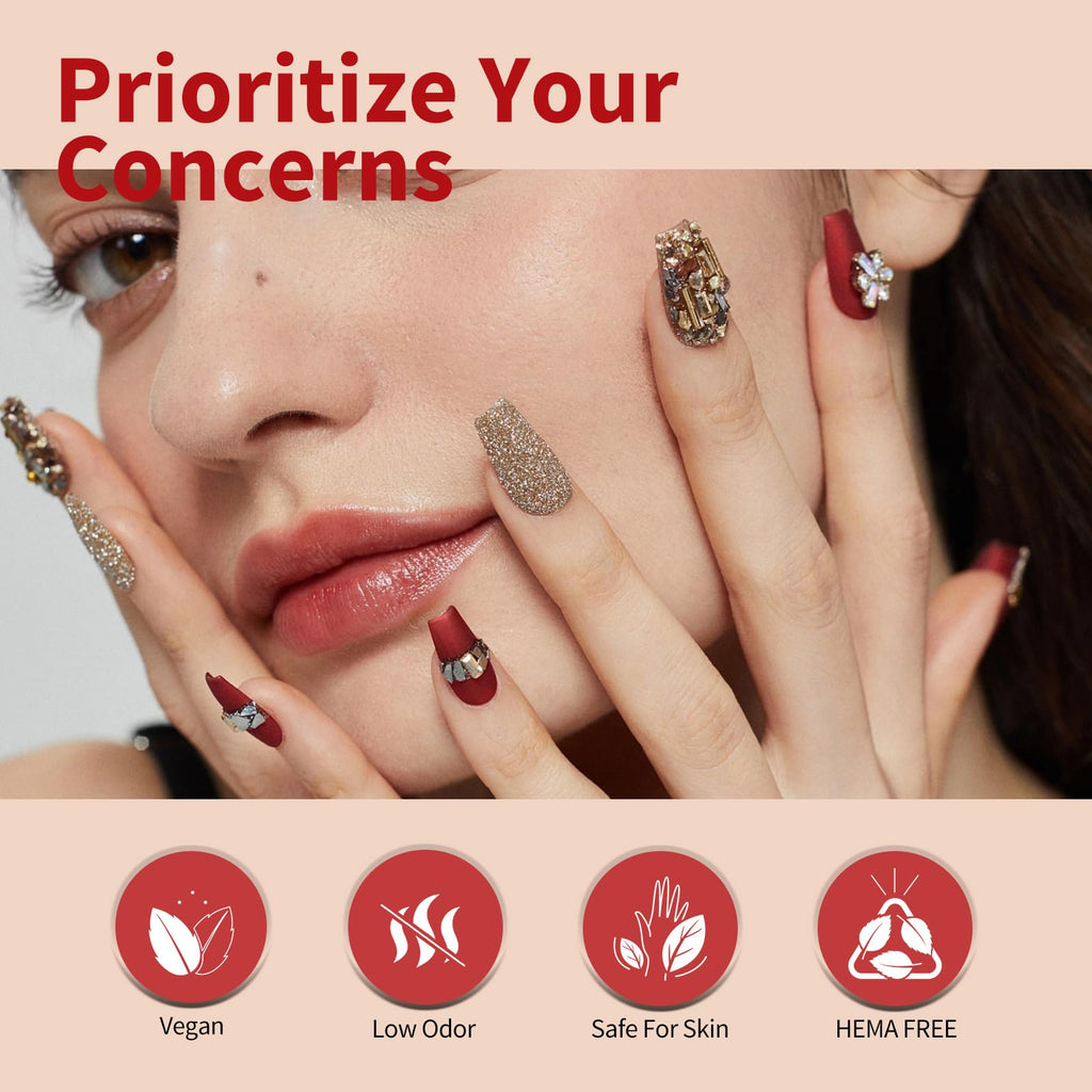 CANNI 6Pcs 9ml Gel Nail Polish Set – HEMA-Free Christmas Colors for At-Home Salon