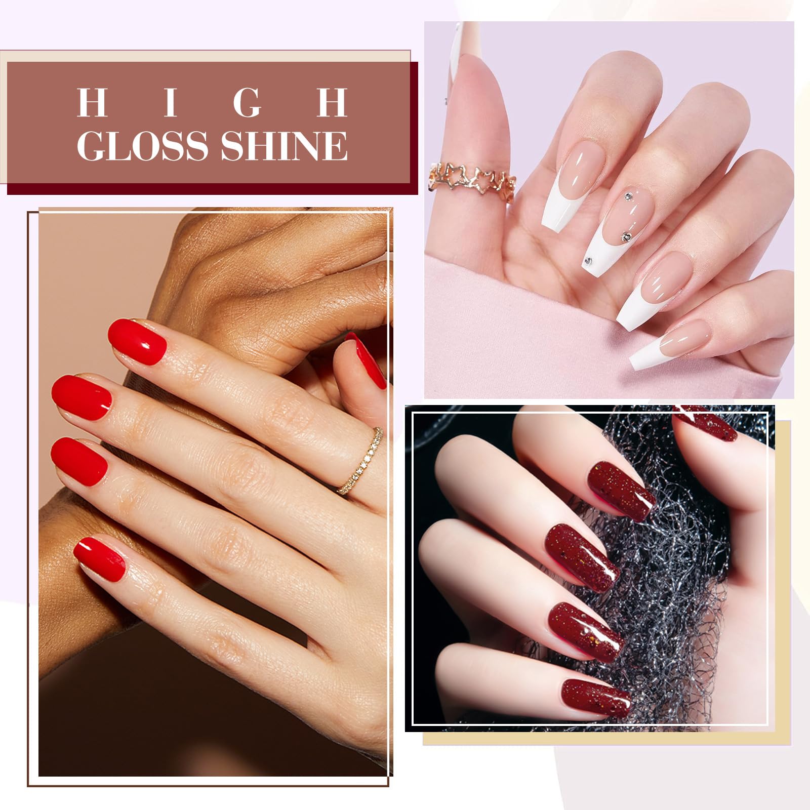 CANNI 6Pcs 9ml Gel Nail Polish Set – HEMA-Free Christmas Colors for At-Home Salon