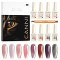 CANNI 8 Pcs Cat Eye Gel Nail Polish Set – 9 ml Magnetic Shimmer Colors