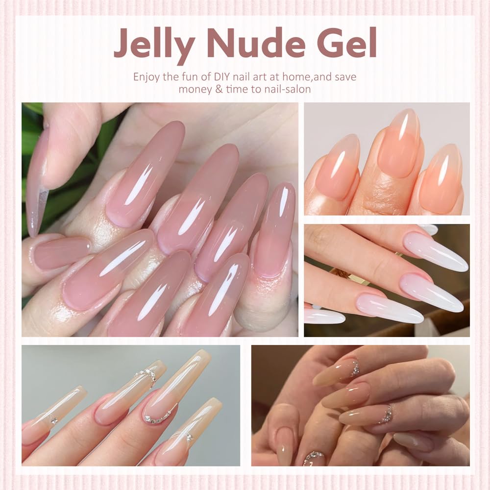 CANNI CC7 30 Pcs 9ml Hema-Free Jelly Gel Nail Polish Set with Base & Top Coat – At-Home Salon Kit