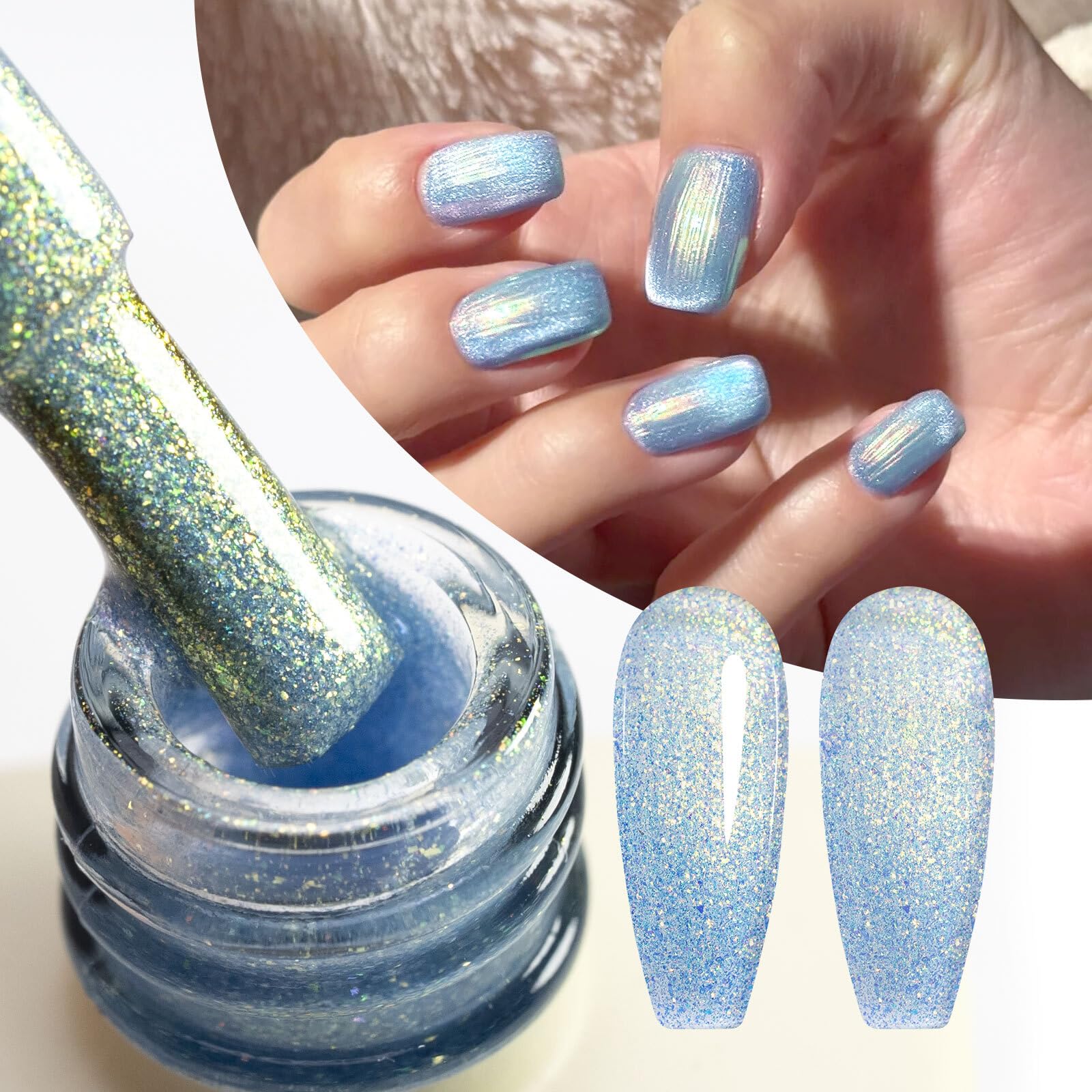 CANNI Glitter Gel Nail Polish Set – 8 Pcs, 9 ml Each, Soak Off, UV/LED Ready