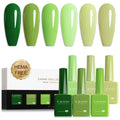 CANNI Green Gel Nail Polish Set – 6 Colors (Olive, Evergreen, Sage, Mint, Light Green), 9ml Soak-Off UV LED Gel Kit
