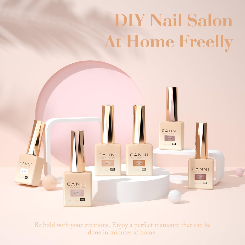 CANNI Jelly Gel Nail Polish Set – 6 Colors, 9ML, Soak Off UV/LED for French Manicure