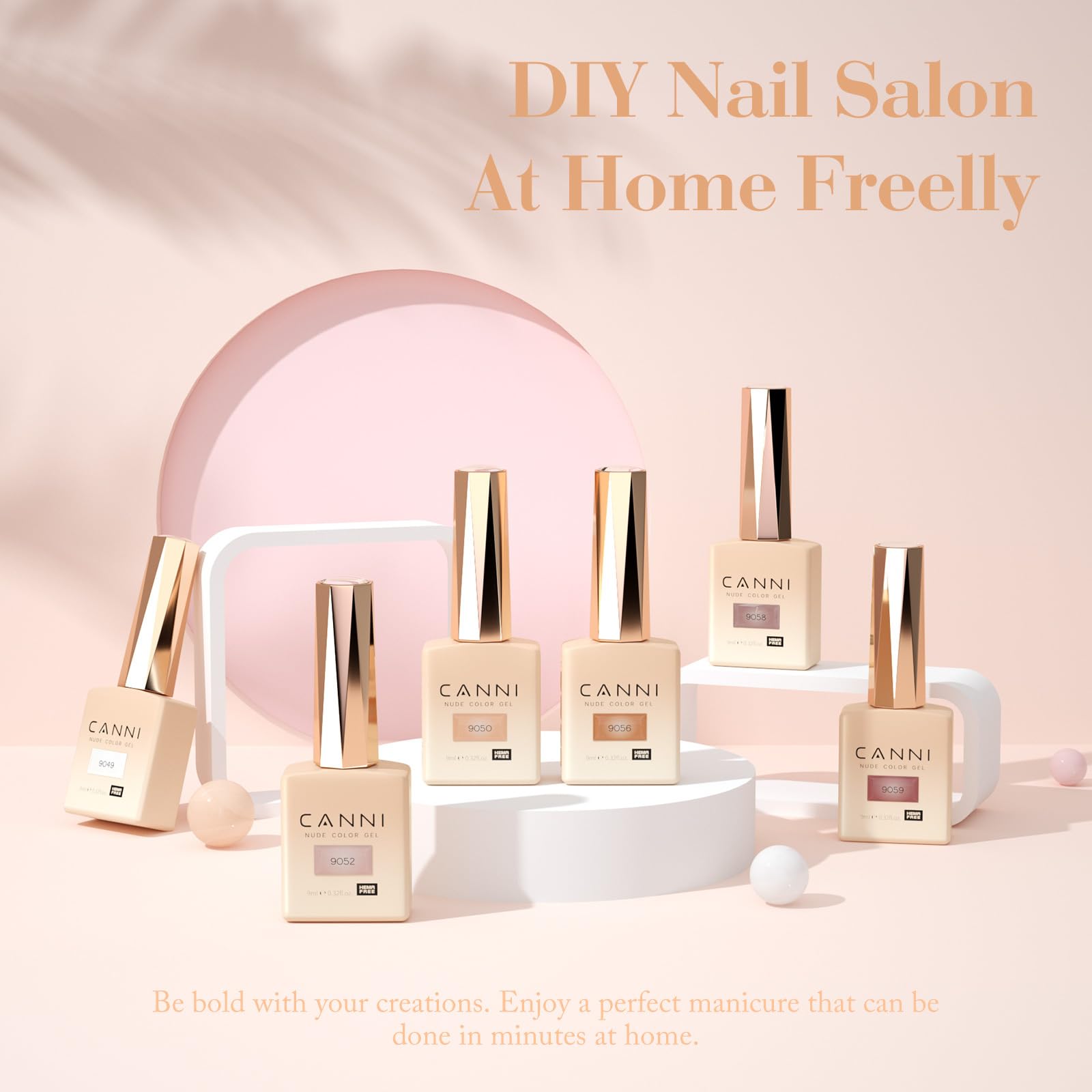 CANNI Jelly Gel Nail Polish Set – 6 Colors, 9ML, Soak Off UV/LED for French Manicure