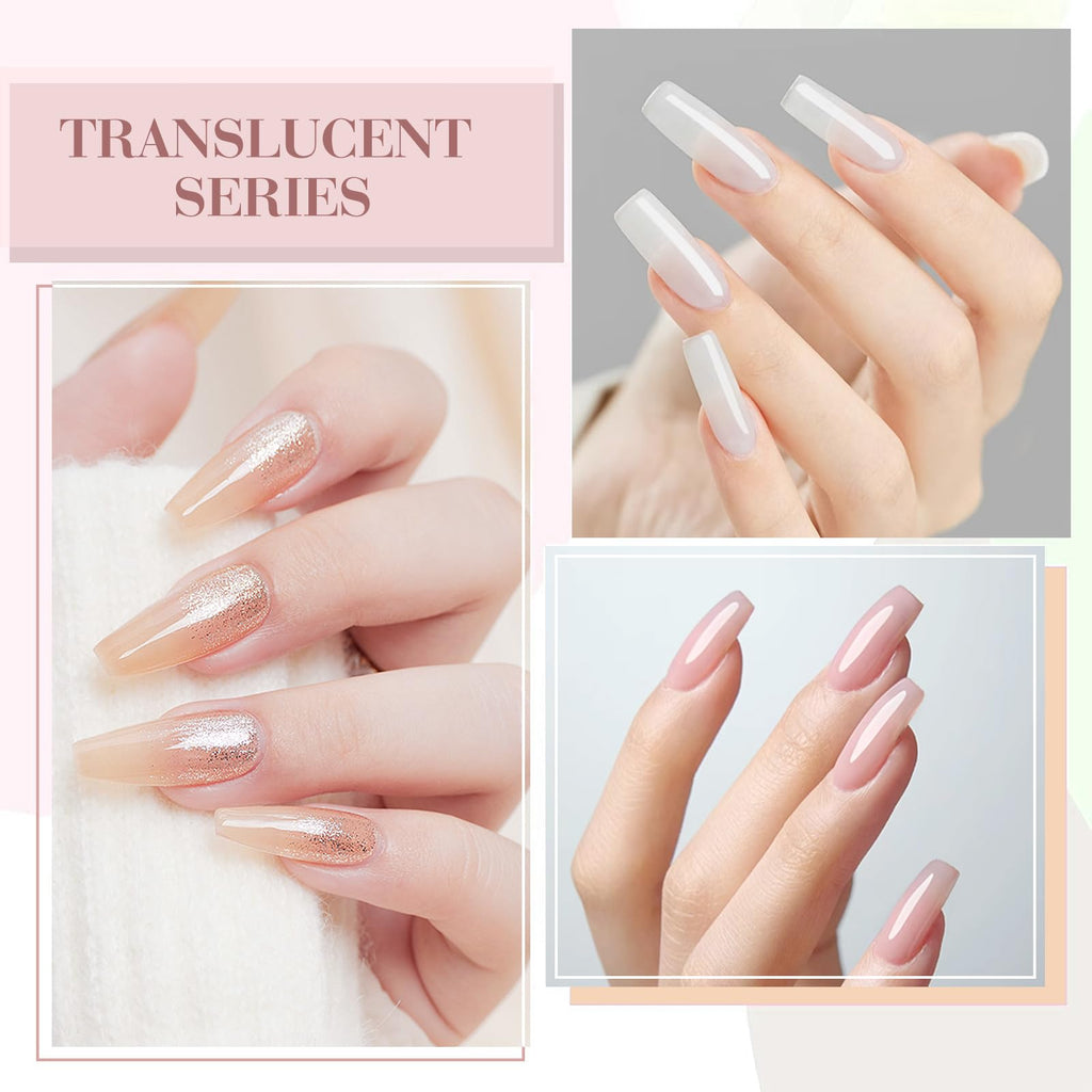 CANNI Jelly Gel Nail Polish Set – 6 Sheer Colors, 9ml Each, HEMA-Free