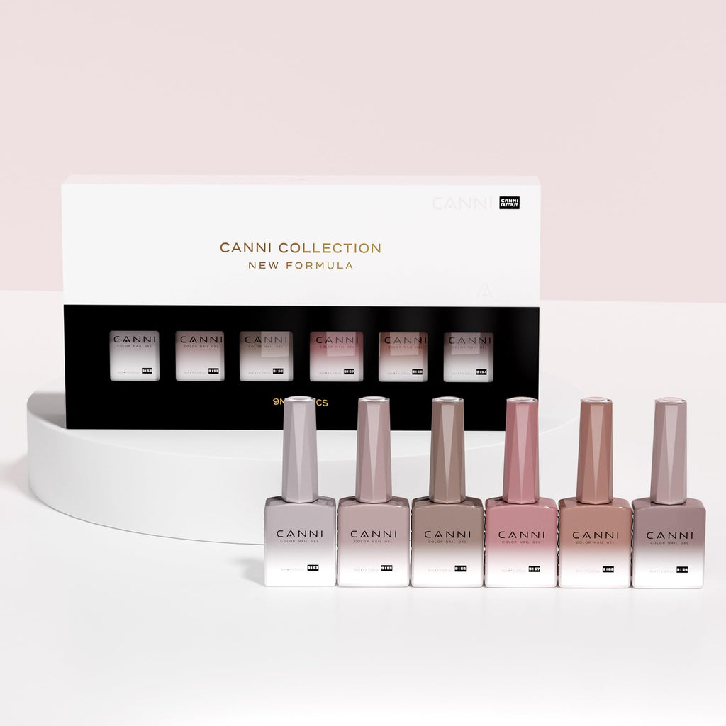 CANNI Jelly Nude Gel Nail Polish Set – 6×9ml Neutral Jelly Pink Gel Colors
