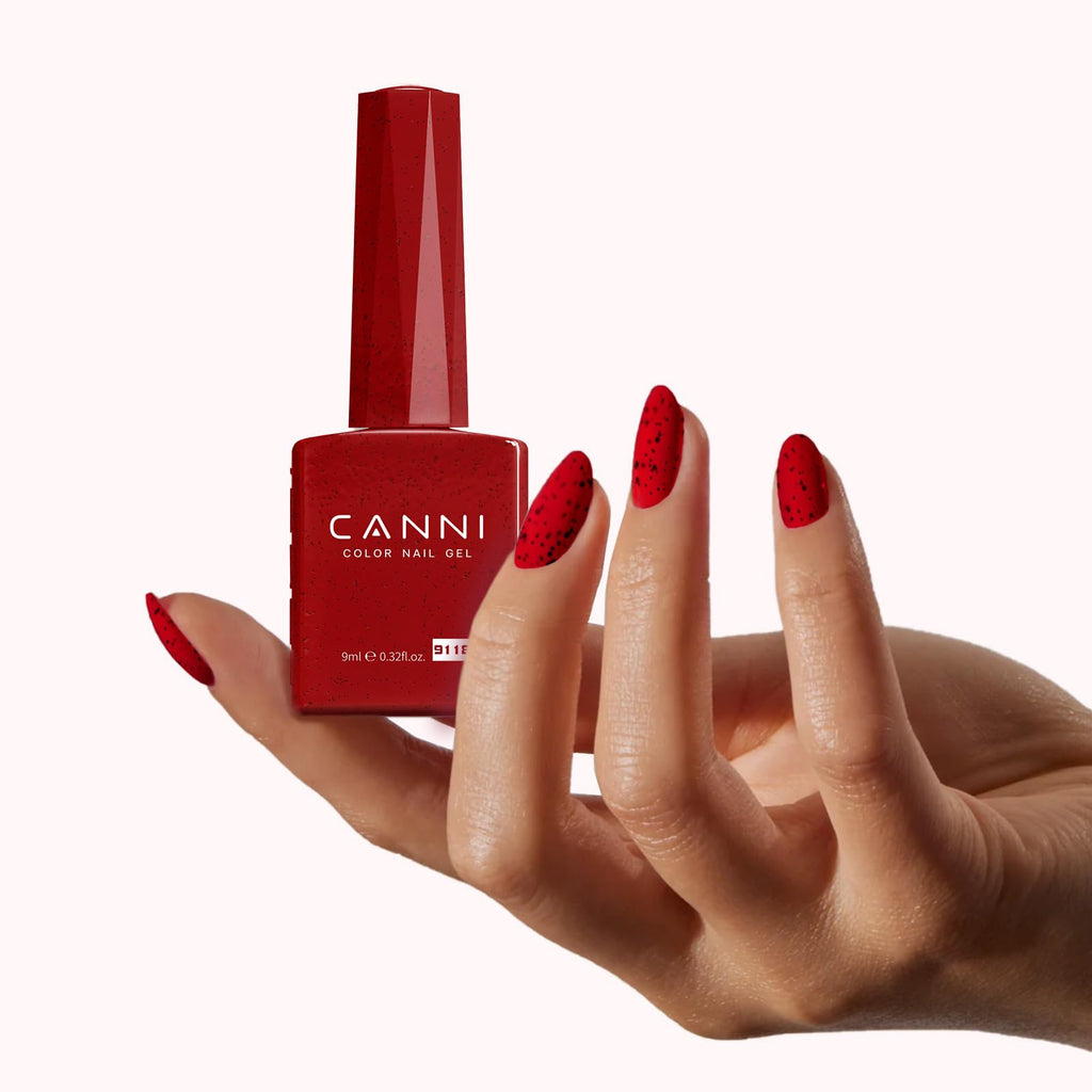 CANNI 6 Colors 9 ml Hema-Free Glitter Red Gel Nail Polish Set – Soak Off LED Gel Kit for Home Manicure
