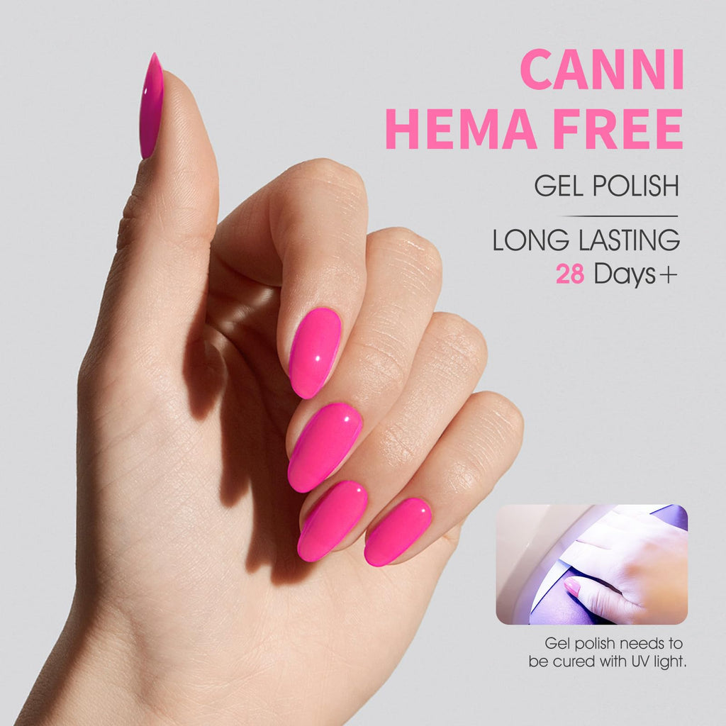 CANNI 6 Colors 9ml Hema-Free Pink Gel Nail Polish Set | Soak Off LED Kit