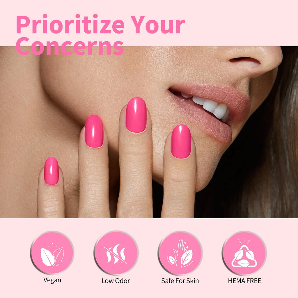CANNI 6 Colors 9ml Hema-Free Pink Gel Nail Polish Set | Soak Off LED Kit