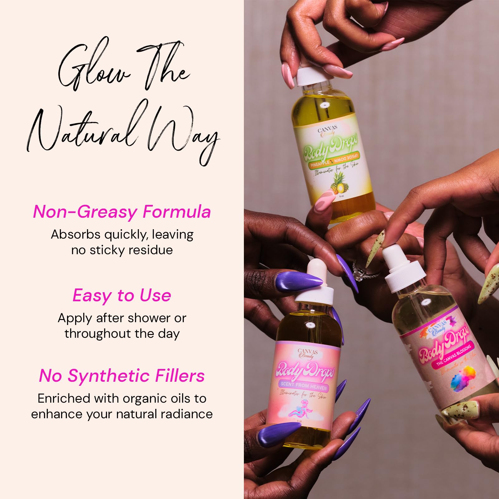 Canvas Beauty Body Drops Siamo – Hydrating Oil with Coconut, Jojoba & Vitamin E