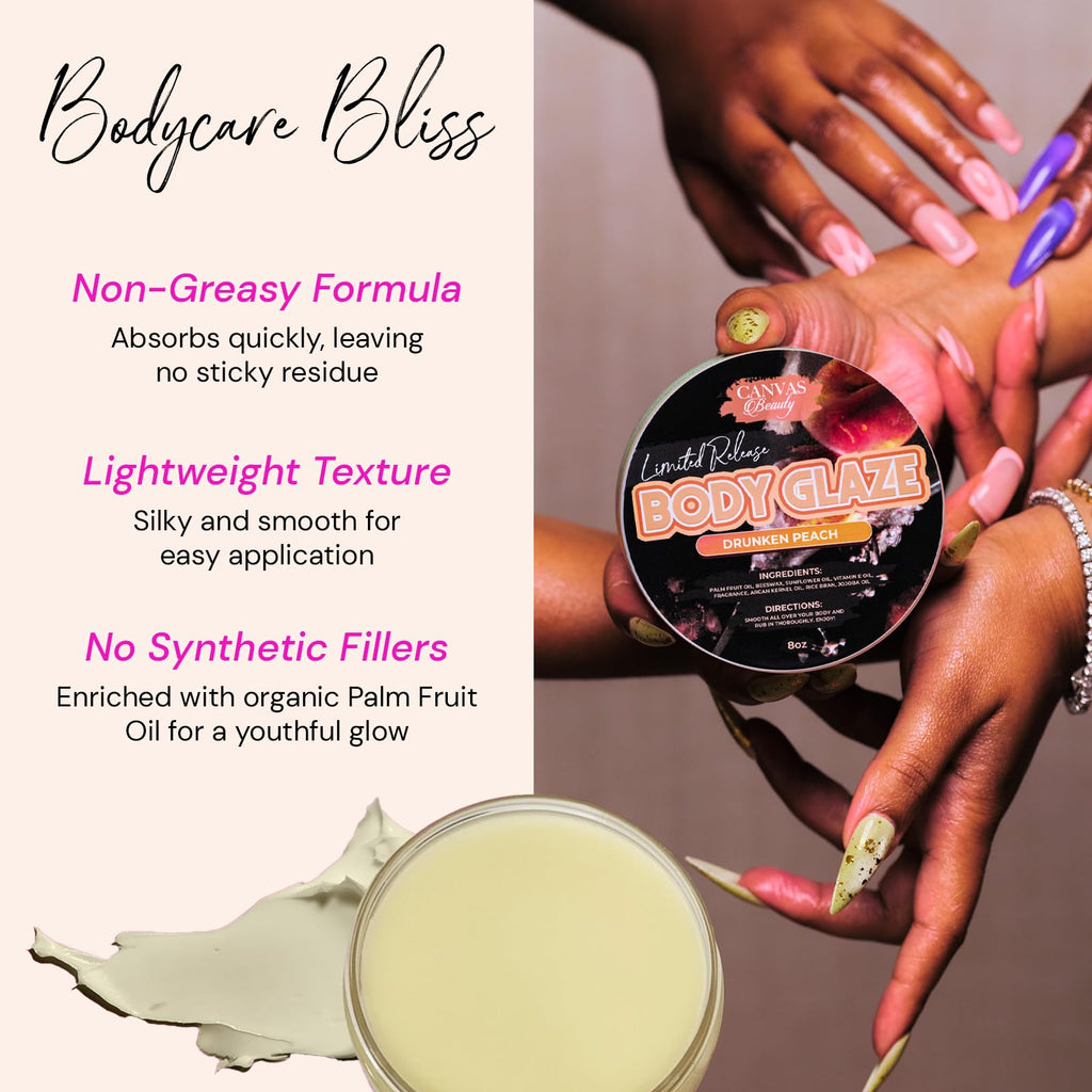 Canvas Beauty Body Glaze Drunken Peach – Non-Greasy Moisturizing Body Butter