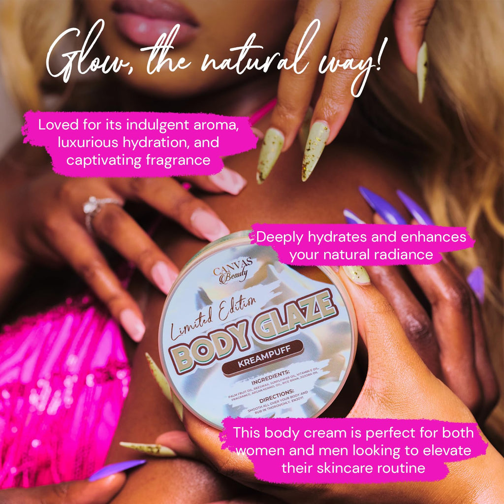 Canvas Beauty Kreampuff Body Glaze – Moisturizing Non-Greasy Body Butter for Soft, Glowy Skin