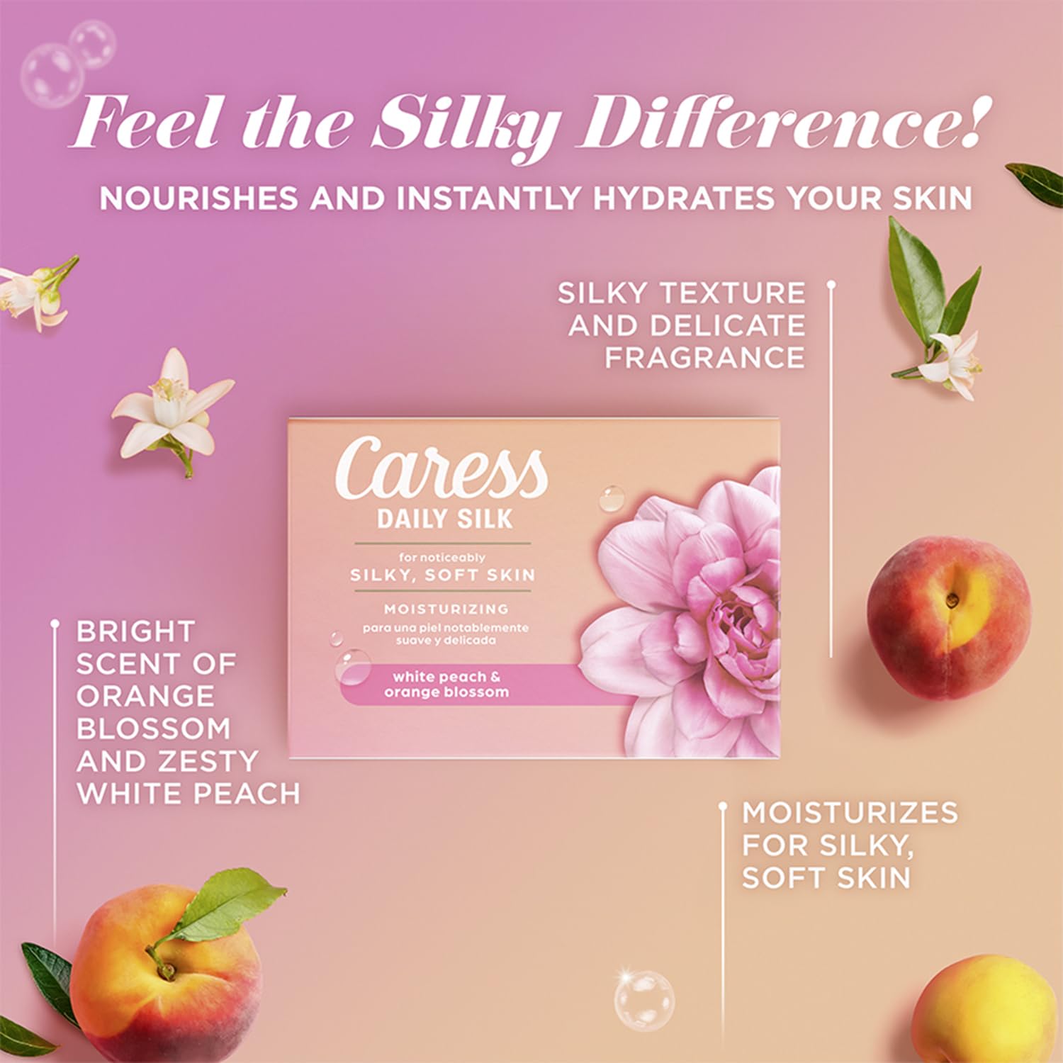 Caress Body Wash 2-Pack + Bar Soap – Daily Silk Bundle for Silky Soft Skin