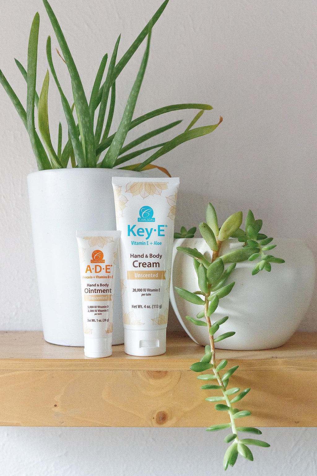 Carlson Key-E Hand & Body Cream – Vitamin E 20,000 IU & Organic Aloe, Fragrance-Free, 4 oz (Pack of 2)