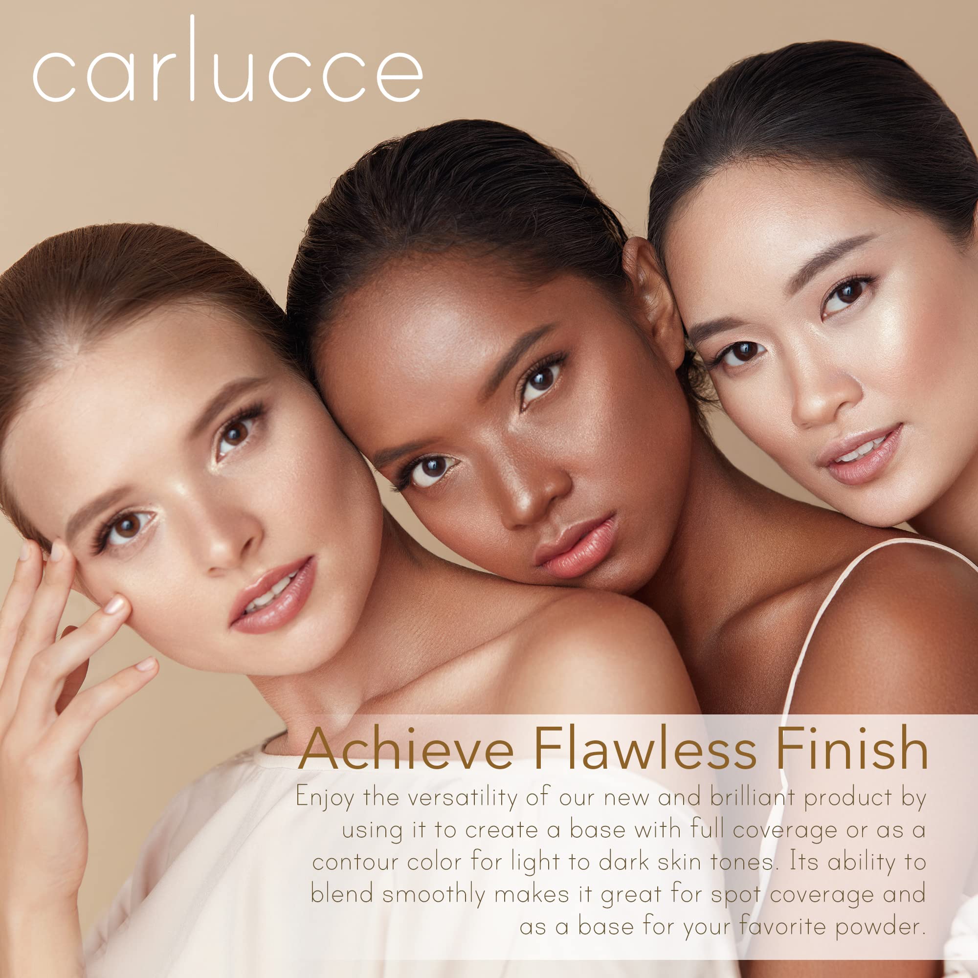 Carlucce Cache Cream 3-in-1 Palette | Foundation, Concealer & Primer (Medium) | Vegan & Cruelty-Free