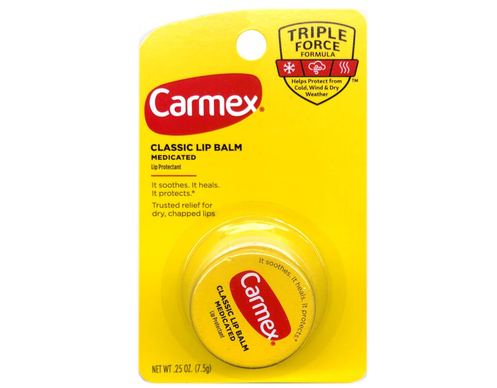 Carmex Classic Lip Balm Medicated 0.25 oz – 12 Pack | Soothing Lip Care