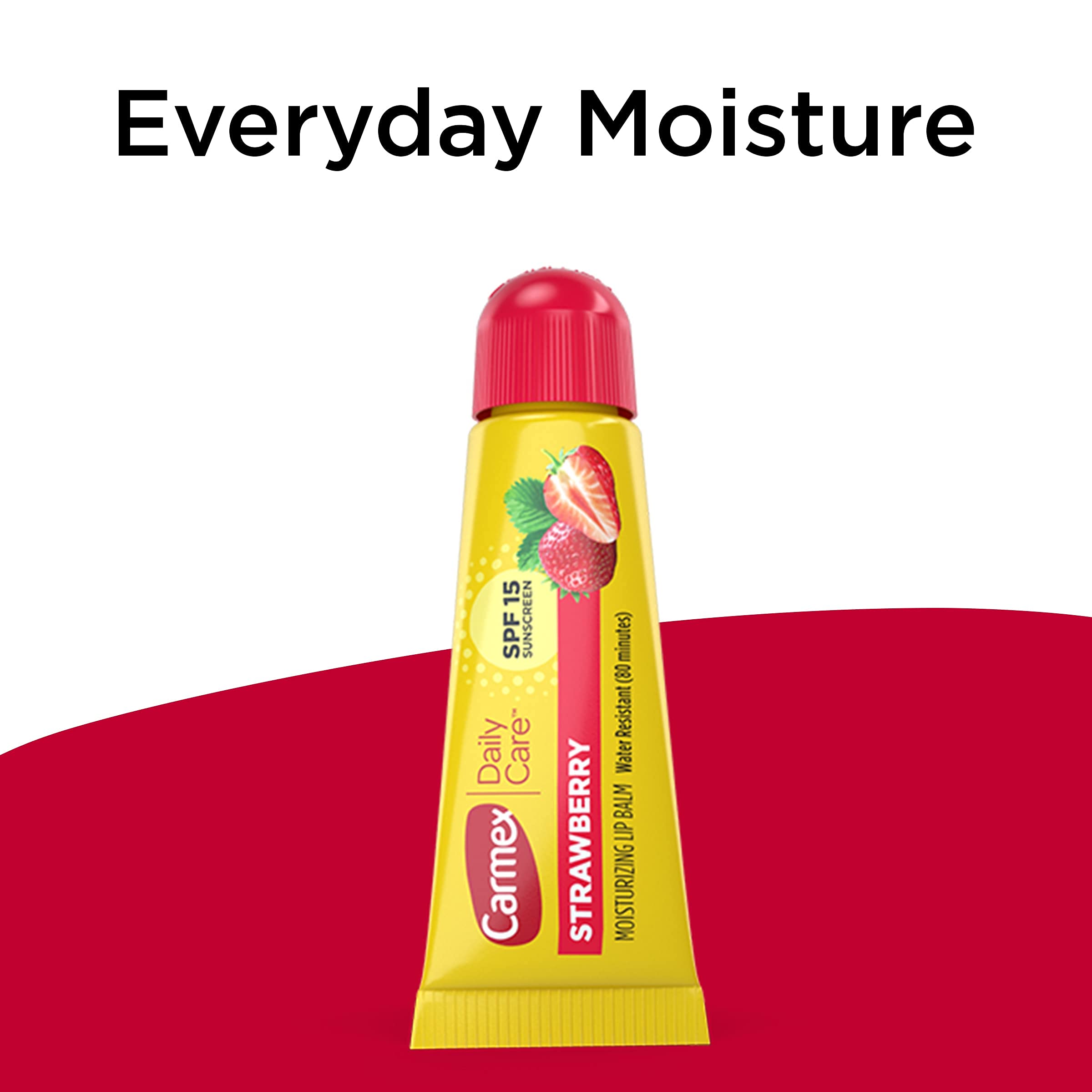 Carmex Daily Care SPF 15 Strawberry Lip Balm Tubes 0.35 oz Pack of 2 (6 Tubes)