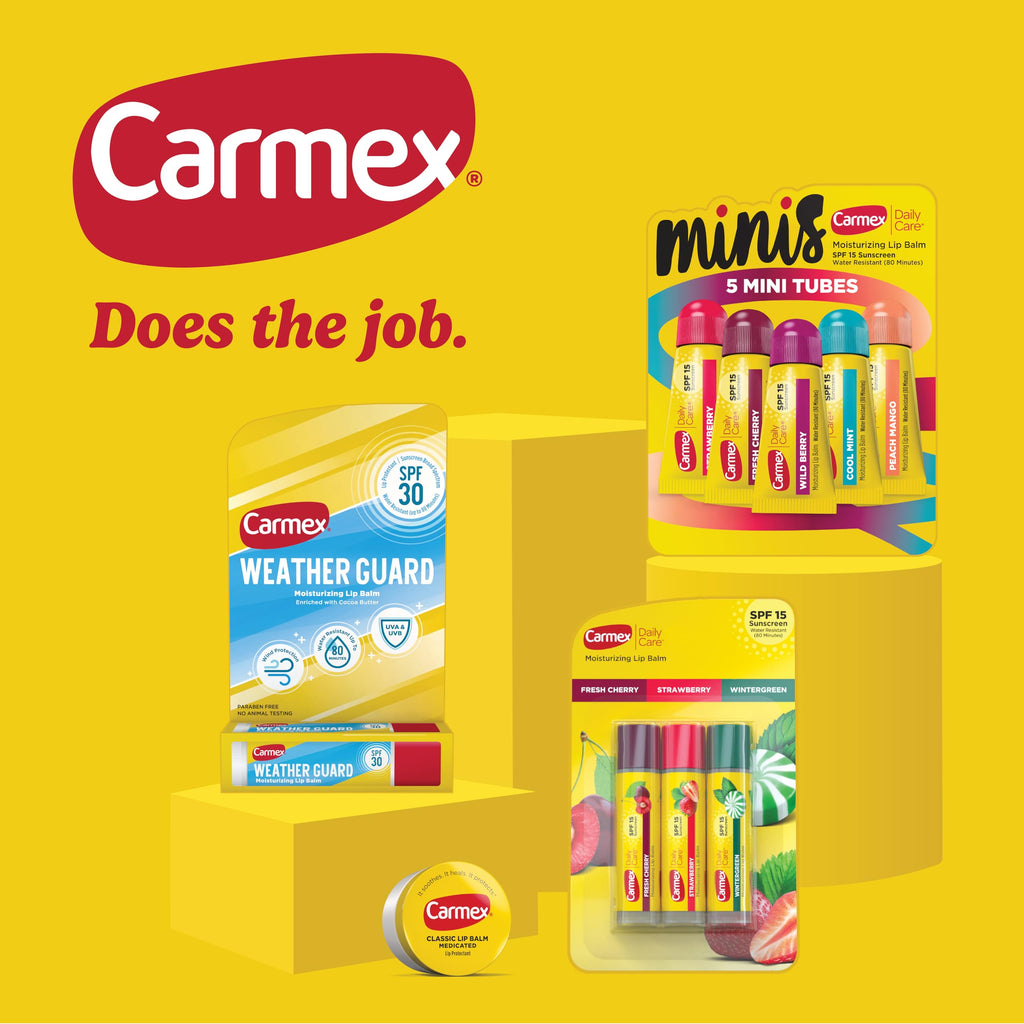 Carmex Classic Medicated Lip Balm Pack – 9-Count Variety (2 Tubes, 7 Sticks)