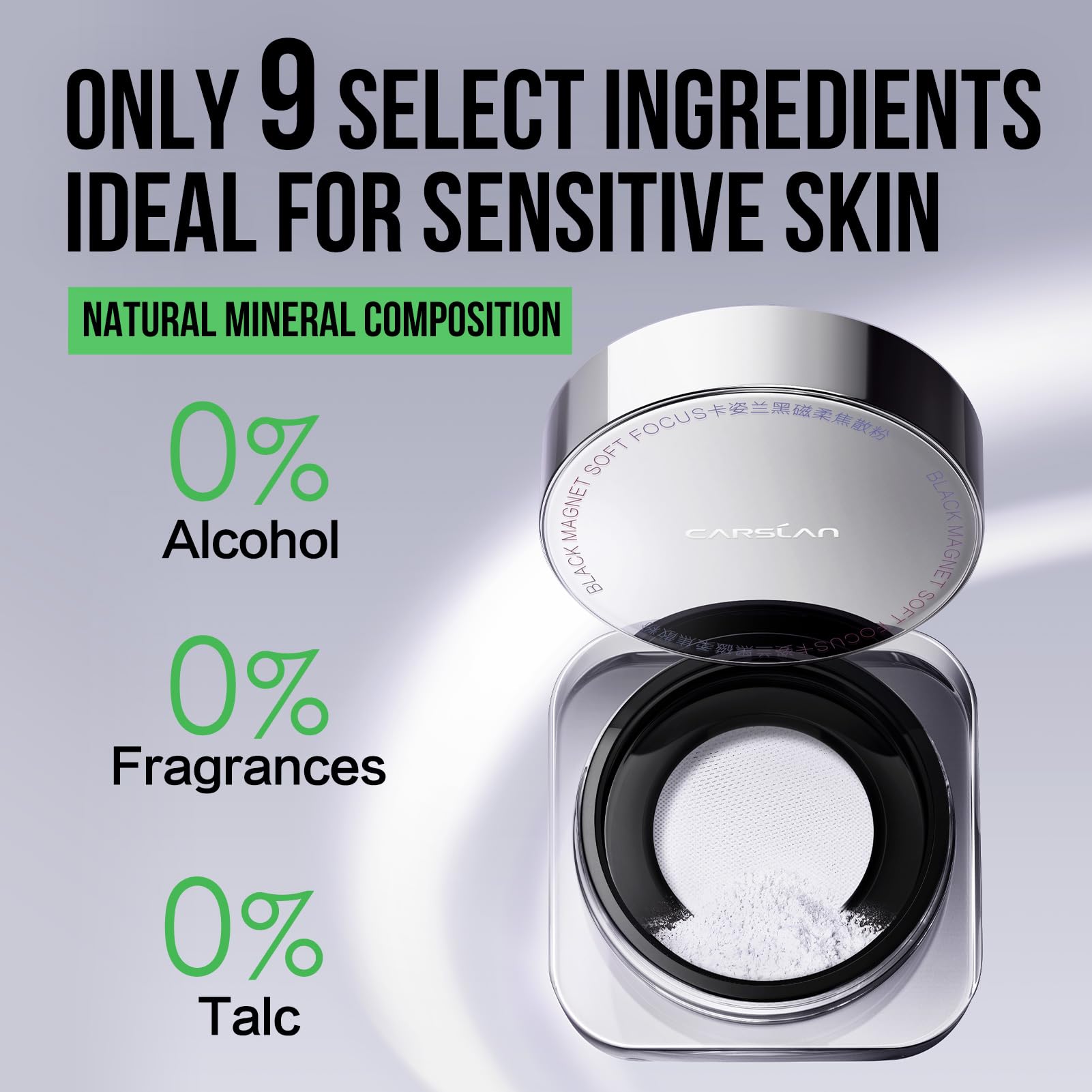 CARSLAN 1.0 Soft Focus Loose Setting Powder - Matte Finish, 24H Oil Control, 03 Translucent