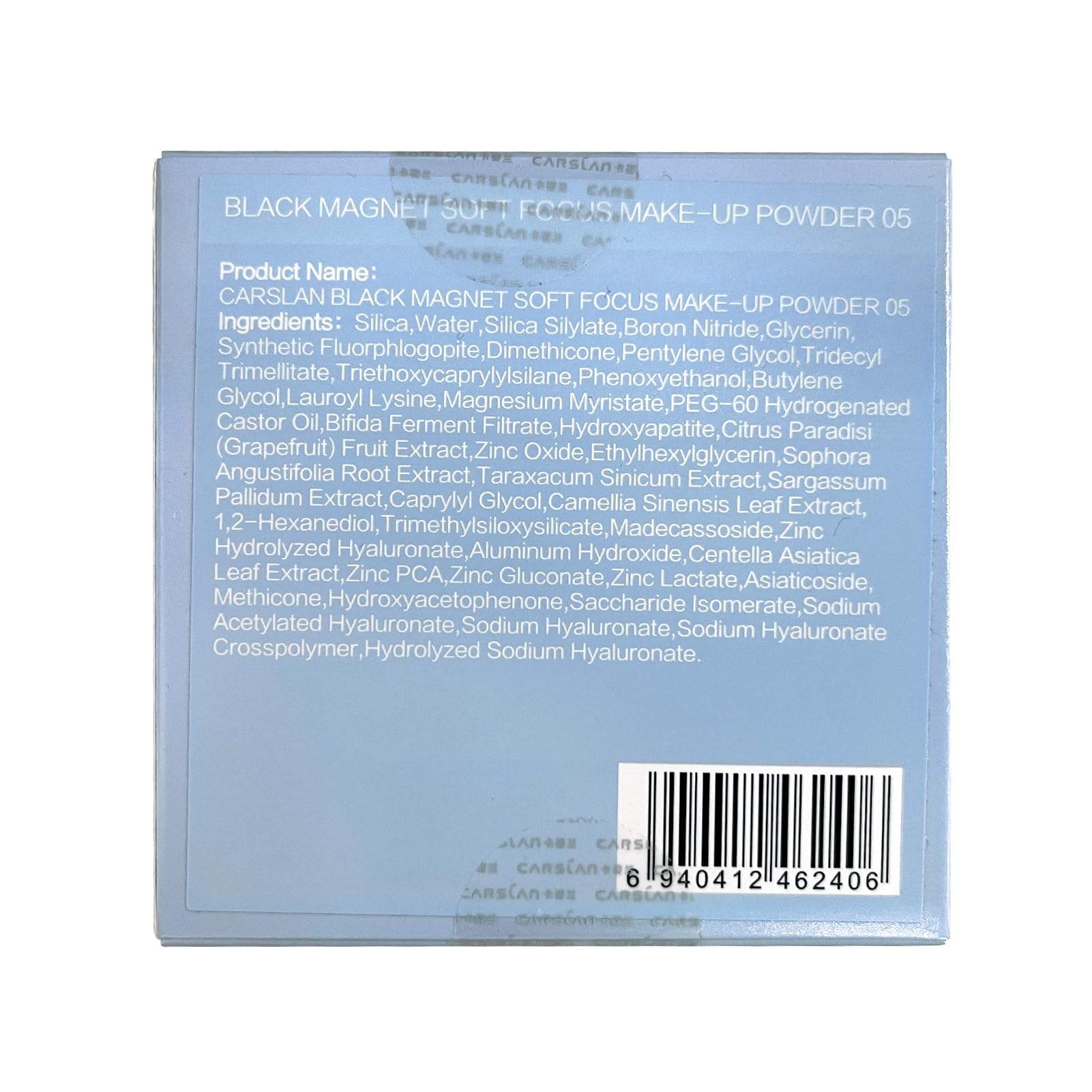 CARSLAN 2.0 Black Magnet Soft Focus Setting Powder | 24H Oil Control, Waterproof, Talc-Free