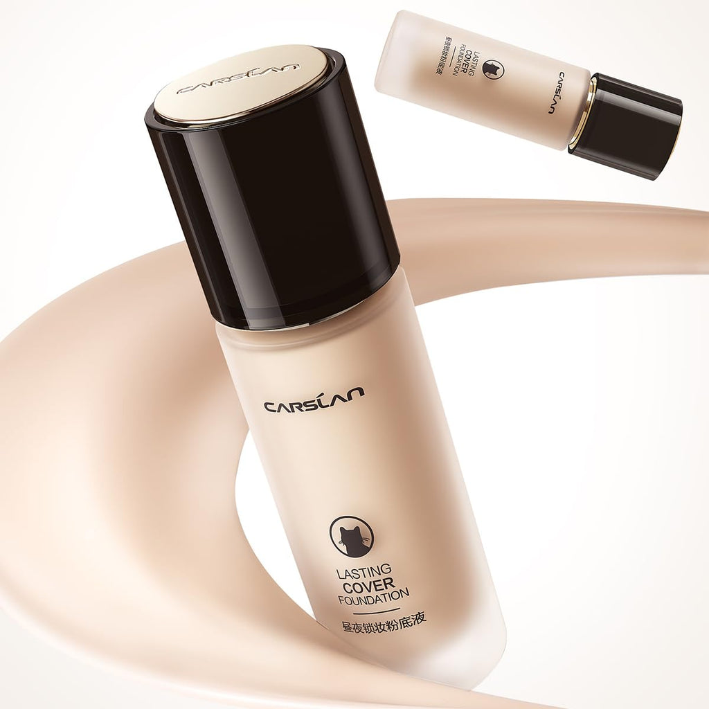 CARSLAN Lasting Cover Foundation | 24H Matte Full Coverage, Oil-Free, Waterproof (M01)