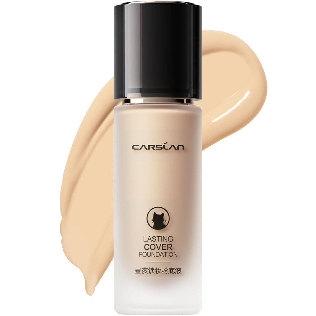 CARSLAN Lasting Cover Foundation | 24H Matte Full Coverage, Oil-Free, Waterproof (P02)