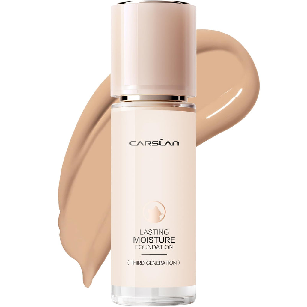 CARSLAN Lasting Moisture Foundation M01 – 24H Dewy Finish & Medium Coverage