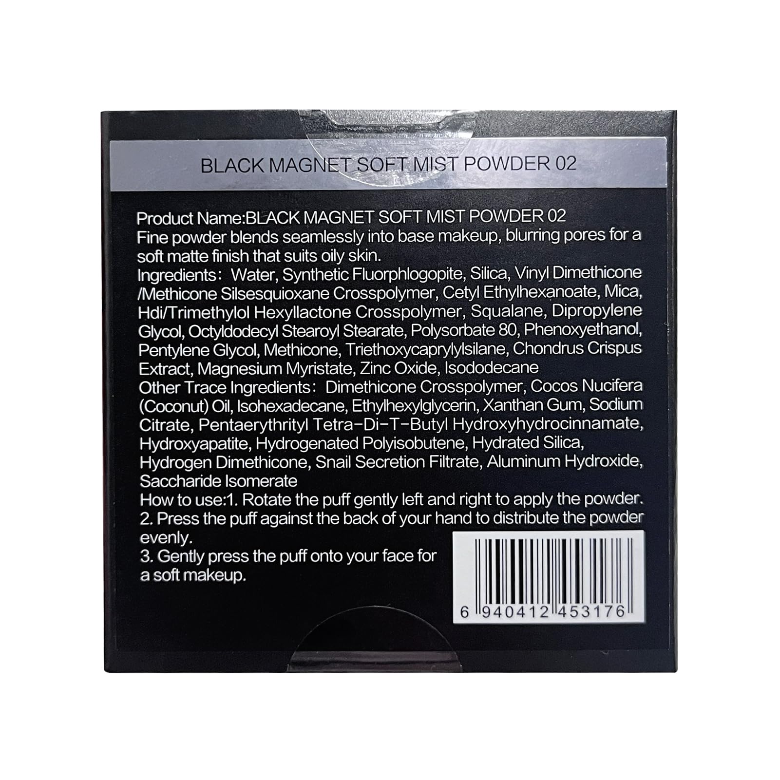 CARSLAN Waterproof Face Pressed Powder Compact | 24H Oil Control for Oily Skin (02)