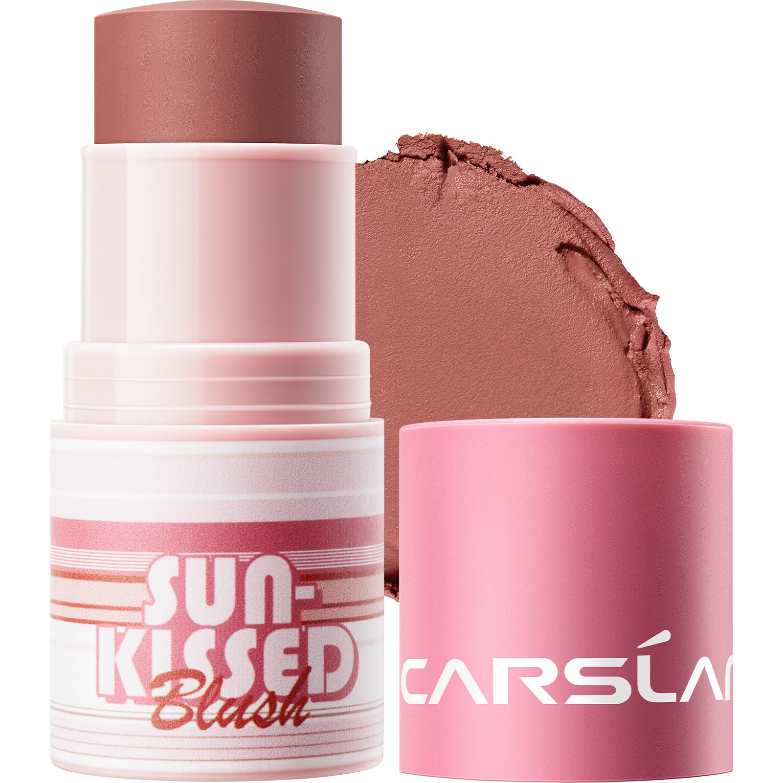 CARSLAN Sun Kissed Blush & Bronzer Stick – Matte Cream, Shade 02 Afternoon, 0.21 oz, Vegan