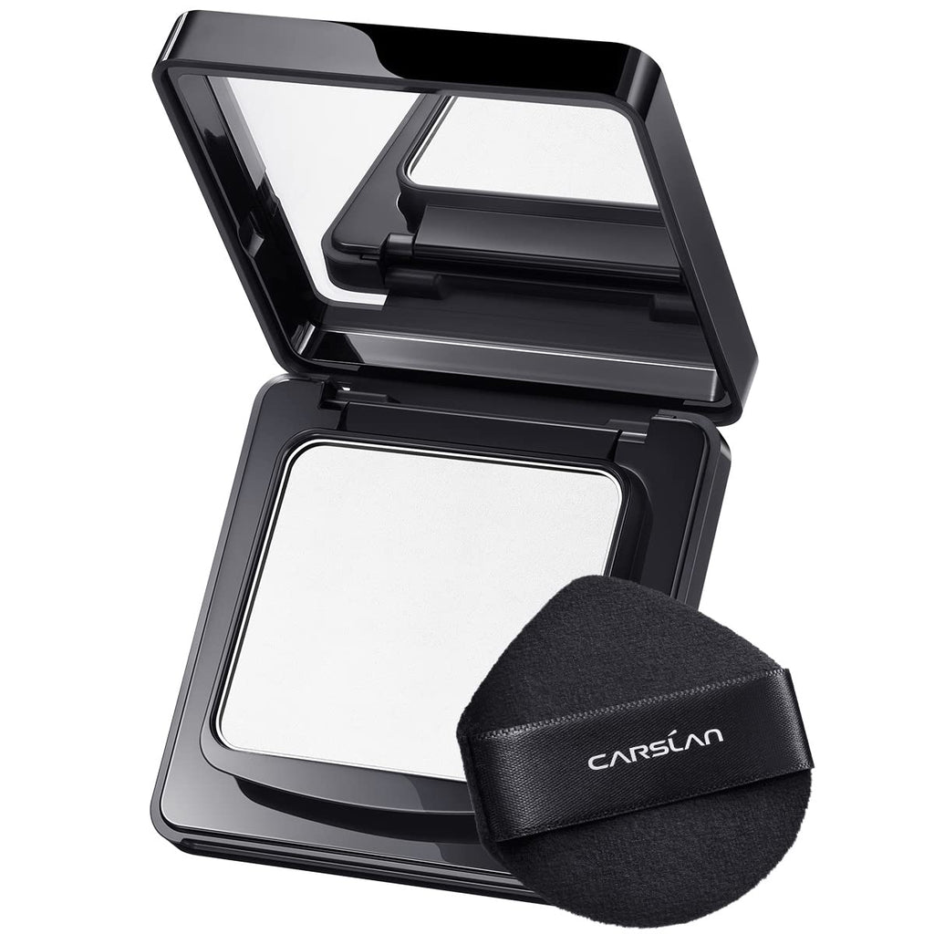 CARSLAN Waterproof Face Pressed Powder Compact | 24H Oil Control Translucent 01 (0.28oz)