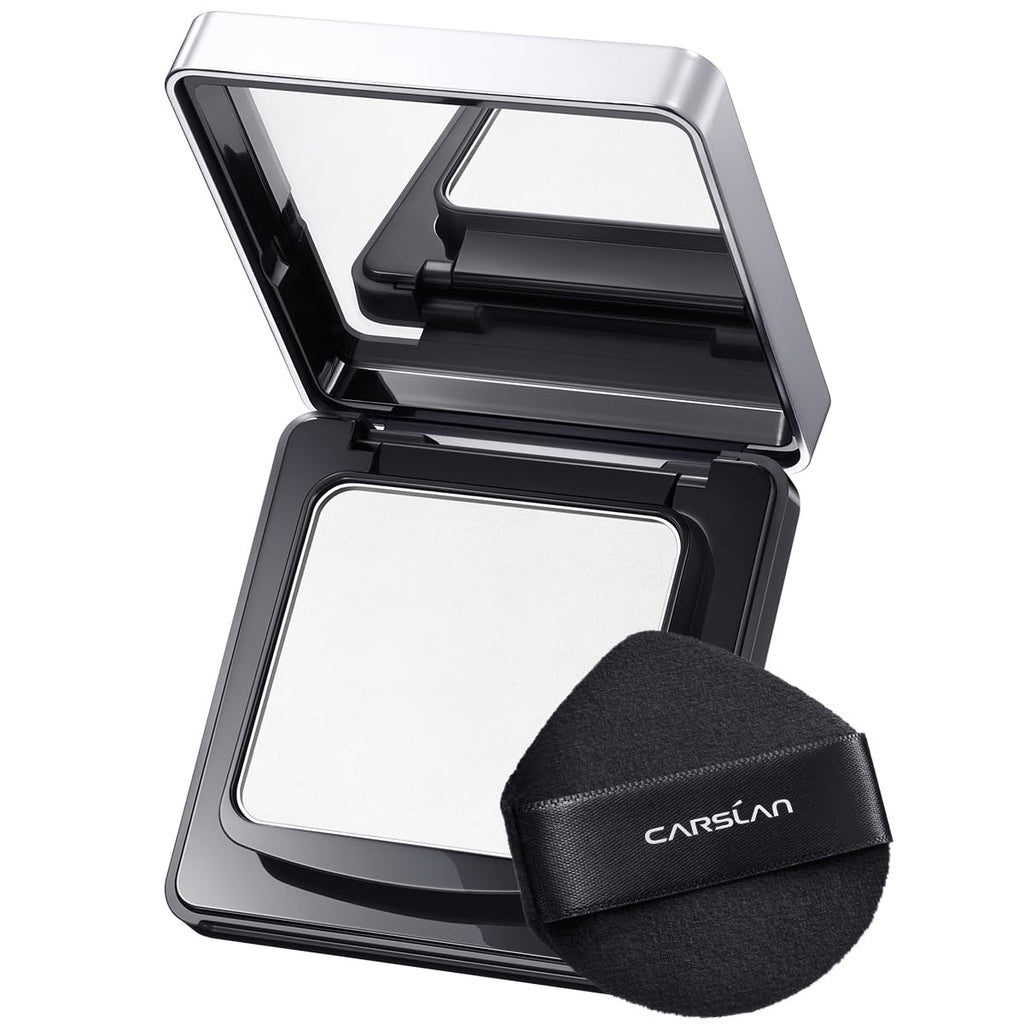 CARSLAN Waterproof Face Pressed Powder Compact | 24H Oil Control for Oily Skin (02)