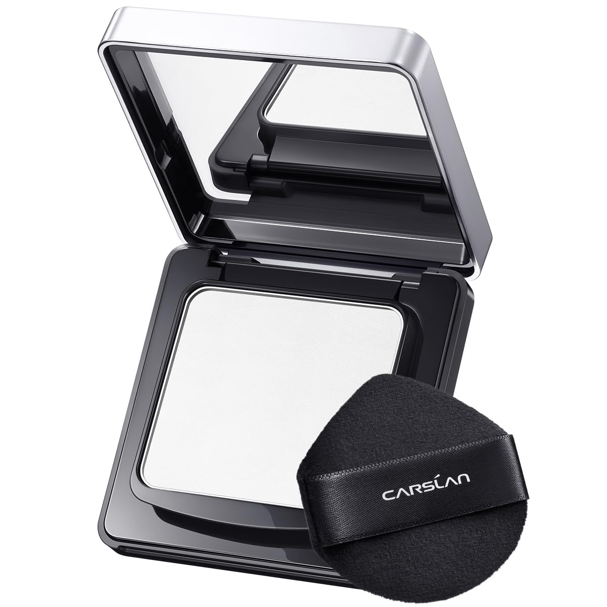 CARSLAN Waterproof Face Pressed Powder Compact | 24H Oil Control for Oily Skin (02)