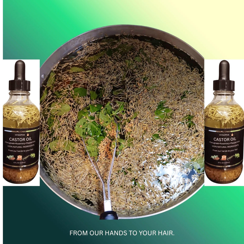 Castor Oil Hair Growth with Rosemary, Fenugreek & Peppermint – 100% Pure Organic, 4 oz