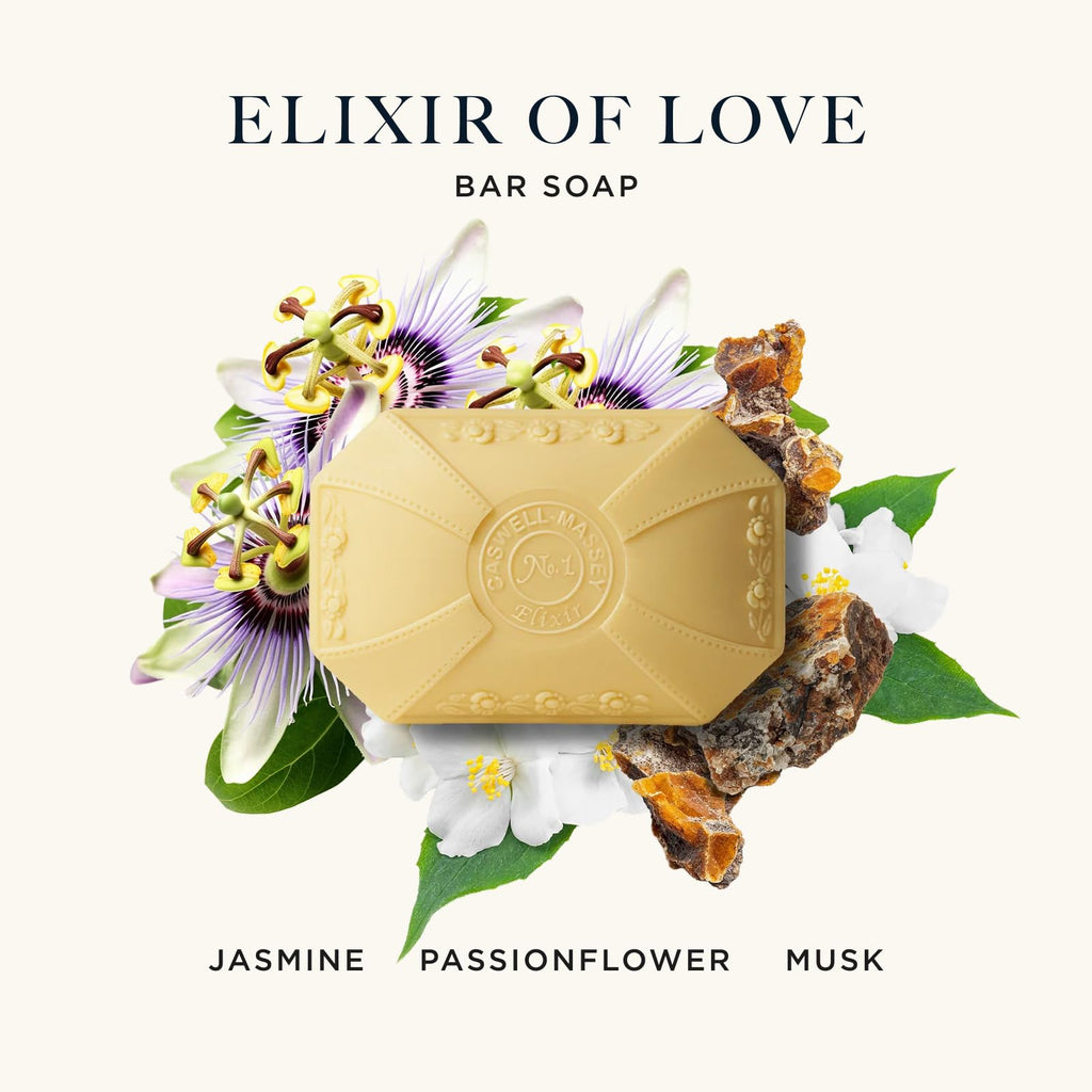 Caswell-Massey Elixir of Love Bar Soap for Women – Moisturizing Plant-Based 3.5 oz