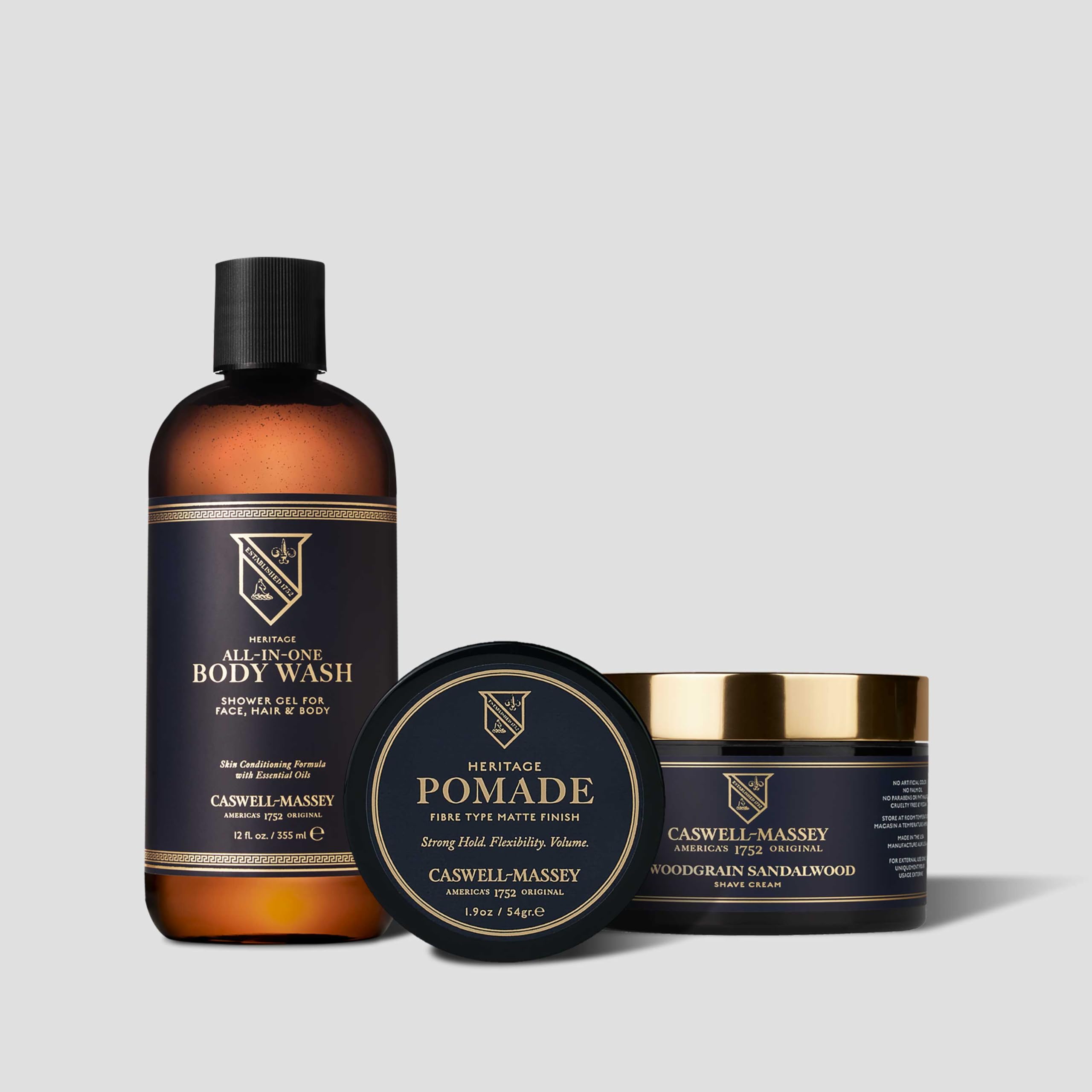 Caswell-Massey Fiber-Style Hair Pomade – Matte Finish, Strong Hold, Light Cedar Scent | 1.9 oz
