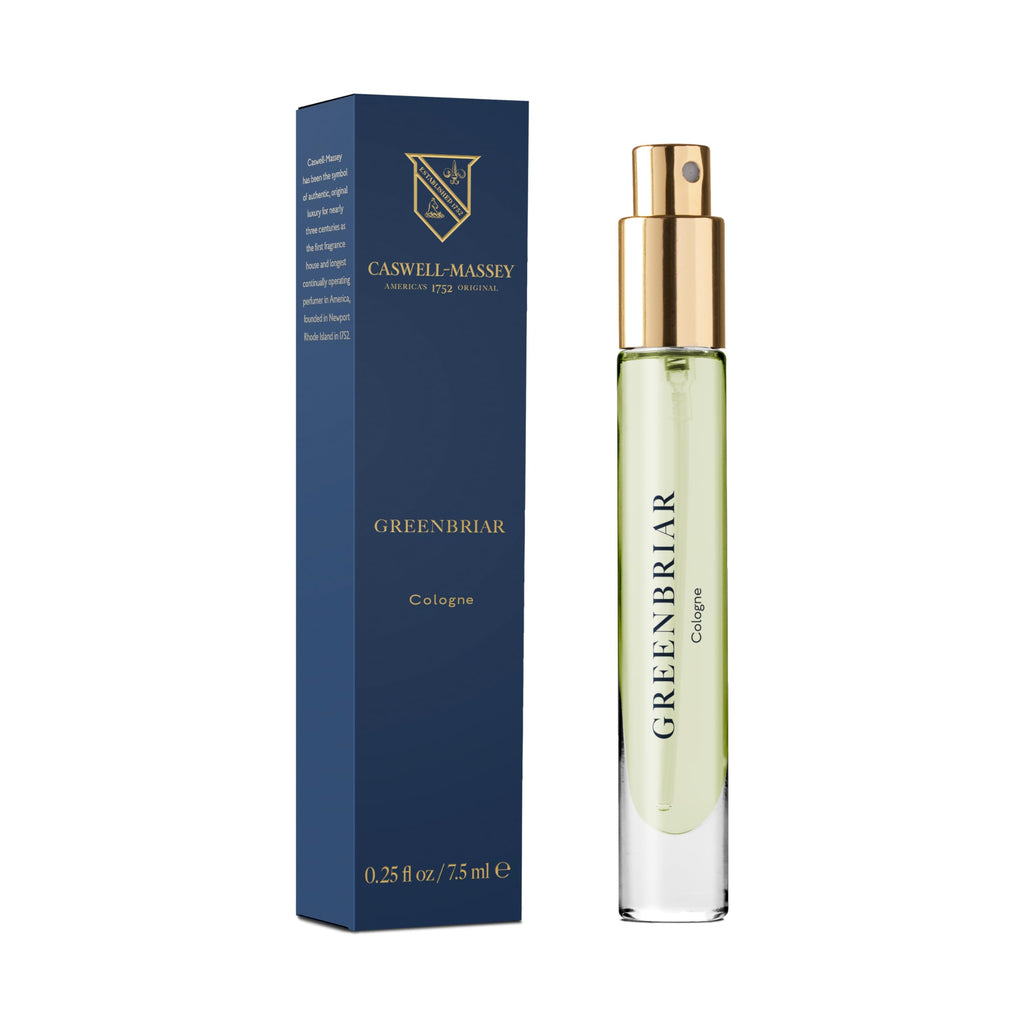 Caswell-Massey Greenbriar Cologne Spray – Travel Size 0.25 oz, Citrus-Sage Vetiver